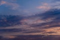 Multicolor Dramatic sky with dark clouds formations, sunset scene