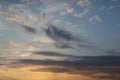 Multicolor Dramatic sky with dark clouds formations, sunset scene