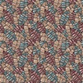 Multicolor drawing leaves seamless pattern abstraction for decor