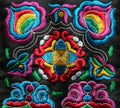 Multicolor ethnic hand embroidery pattern Royalty Free Stock Photo