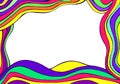 Multicolor fantasy abstract vector hand-drawn waves frame. Doodle style Royalty Free Stock Photo