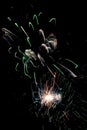 Multicolor firework lights on black background