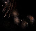 Multicolor firework lights on black background