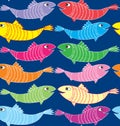 Multicolor Fish Seamless Pattern