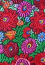 Multicolor floral hand embroidery pattern Royalty Free Stock Photo