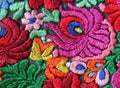 Multicolor floral hand embroidery pattern Royalty Free Stock Photo