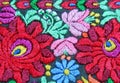 Multicolor floral hand embroidery pattern Royalty Free Stock Photo
