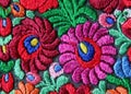 Multicolor floral hand embroidery pattern Royalty Free Stock Photo