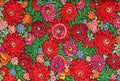 Multicolor floral hand embroidery pattern