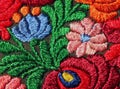 Multicolor floral hand embroidery pattern