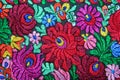 Multicolor floral hand embroidery pattern Royalty Free Stock Photo