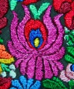 Multicolor floral hand embroidery pattern Royalty Free Stock Photo