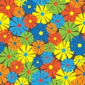 Multicolor floral ornament seamless pattern