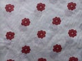 red floral print cotton and linen background texture fabric,waterproof fabric,textile design Royalty Free Stock Photo