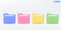 Multicolor Folder 3d icon symbol. Information online presentation, comfortable searching, Stored working data, File management