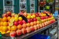 The multicolor fruit at the Jerusalem bazaar in the Arab quarter