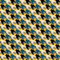 Multicolor geometric abstract houndstooth seamless pattern Royalty Free Stock Photo