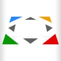 Multicolor geometric icon, logo for generic of navigation, trans