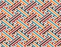 Multicolor geometric maze seamless pattern