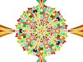 Multicolor geometric pattern design round artistic illustration