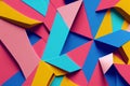 Abstract colorful papercut background. Multicolor geometric shapes.