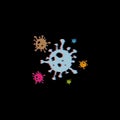Multicolor glitch effect Coronavirus COVID-19 . Virus bacteria Coronavirus nCoV