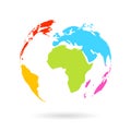 Multicolor globe icon