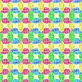 Multicolor globe shapes seamless pattern