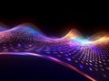 Multicolor glow waves, in the style of dotted, 3d space, abstract blue lights.Generative AI