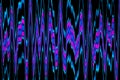 Multicolor glowing twisted lines on black background. Shiny neon fractal. Amplitudes modulation