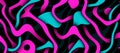 Multicolor glowing twisted lines on black background. Shiny neon lines