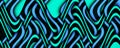 Multicolor glowing twisted lines on black background. Shiny neon wavy pattern