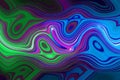 Multicolor glowing twisted lines on black background. Waveforms Royalty Free Stock Photo