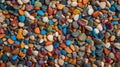 multicolor gravel flat surface texture backgr ai generated Royalty Free Stock Photo