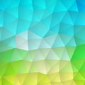 Multicolor green, blue polygonal illustration, which consist of triangles. Geometric background in Origami style with gradient. Royalty Free Stock Photo