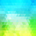 Multicolor green, blue polygonal illustration, which consist of triangles. Geometric background in Origami style with Royalty Free Stock Photo