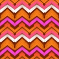 Multicolor hand drawn pattern zigzag Royalty Free Stock Photo