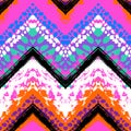 Multicolor hand drawn pattern zigzag Royalty Free Stock Photo