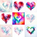 Multicolor a heart shape exploding with vibrant rainbow colors