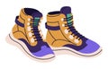 Multicolor high top sneakers. Basketball boots. Trainers for running, walking. Sport footwear in casual style. Fashion