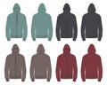 Multicolor Hoodie fashion flat sketch