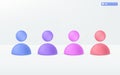 Multicolor human personal icon symbol. staff figure, people social network profile badge, cyberspace user staff abstract avatar