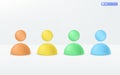 Multicolor human personal icon symbol. staff figure, people social network profile badge, cyberspace user staff abstract avatar