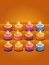Multicolor Illuminate Floral Tealight Candle Decor on Orange
