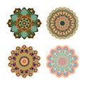 Multicolor intricate mandala pattern designs