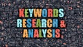 Multicolor Keywords Research and Analysis on Dark Brickwall.