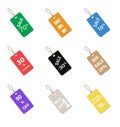 Multicolor label tags set isolated on white background. price tags sign. flat style. set of sale tag sign. multi labels symbol. Royalty Free Stock Photo