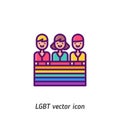 Multicolor LGBT vector icon illustration.Pride parade. Human rights.Ui/Ux. Premium quality.