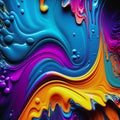 Multicolor liquid glossy paint bright colorful abstract background.