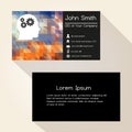 Multicolor low polygon paper like business card design eps10